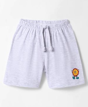 Babyhug Single Jersey Knit Shorts with Sun Print - Grey