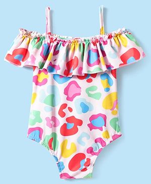 Babyhug Water Repellant V Cut Swimsuit - Pink
