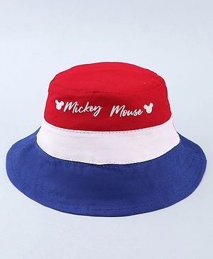 Babyhug Disney Cotton Woven Summer Cap with Mickey Mouse Graphics Green - Diameter 16.6 cm
