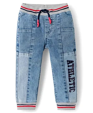 Babyhug Denim Full Length Washed
                              Jogger Jeans With Stretch - Blue