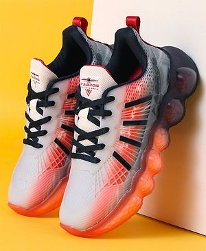 ABROS Ombre Designed Lace Up Shoes - Red & Black