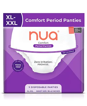Nua 360° Comfort Period Panties | Zero Irritation Promise | Ultra-Absorbent | 4x Comfort | 100% Toxic-free | XL-XXL