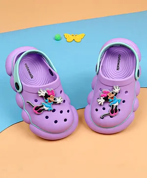 Cute Walk by Babyhug Disney Clogs With Back
                      Strap Closure & Minnie Mouse Applique -
                      Purple