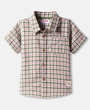 Babyhug Cotton Woven Half Sleeves Checkered Shirt - Multicolor