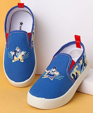 Cute Walk by Babyhug Slip On  Casual Shoes With Star Patch - Blue