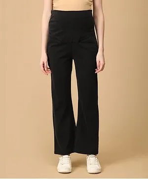The Mom Store Solid Maternity Denims
                              With Belly Support - Black