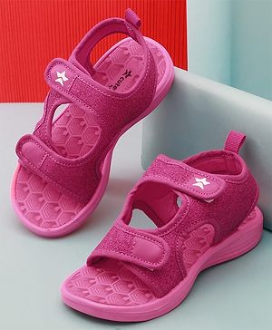 Cute Walk by Babyhug Sandals with Velcro Closure - Dark Pink