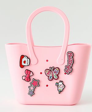 Babyhug Hand Bag With Butterfly & Bow Applique Free Size - Pink