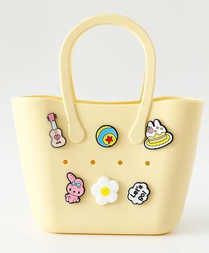 Babyhug Hand Bag With Floral & Bunny Applique Free Size - Beige