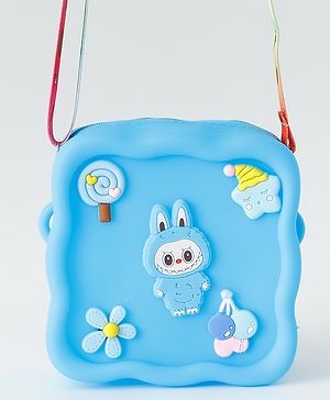 Babyhug Free Size Sling Bag With Animal Applique & Detachable Straps - Blue
