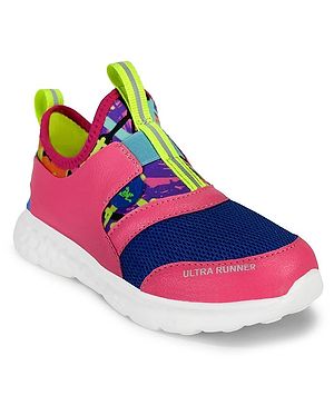 Hopits Colour Blocked Abstract Designed Sneakers - Pink