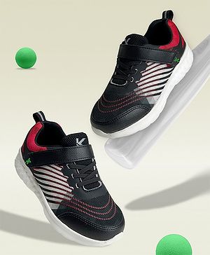 Hopits Striped Velcro Closure Shoes - Black