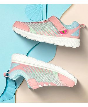 Hopits Striped Velcro Closure Shoes - Peach