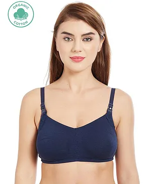 Inner Sense Organic Antimicrobial Soft Feeding Bra With Removable Pads - Navy