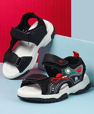 Cute Walk by Babyhug Velcro Closure Sandals With Applique- Black