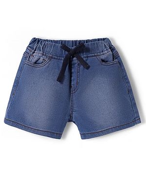 Pine Kids Woven Knee Length Solid Color Shorts - Blue