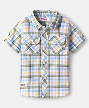 Babyhug Cotton Woven Half Sleeves Checkered Shirt - Multicolor