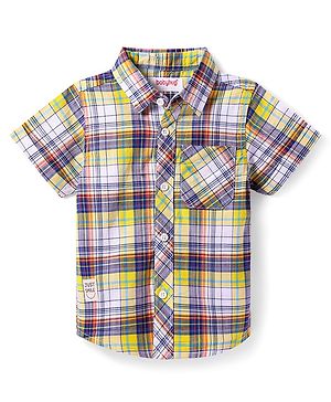 Babyhug Cotton Woven Half Sleeves Checkered Shirt - Multicolor