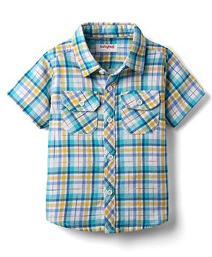 Babyhug Cotton Woven Half Sleeves Checkered Shirt - Multicolour