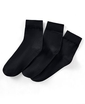 Pine Kids Knit High Ankle Length School Socks Pack of 3 - Black