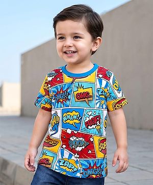 Babyhug Cotton Knit Half Sleeves T-Shirt with Text Print - White