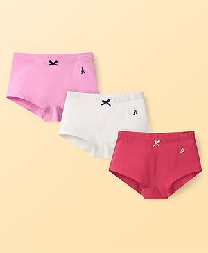 Pine Kids Cotton Elastane Knit Solid Color Hipsters Pack of 3 ( Color May Vary )