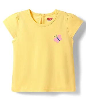 Babyhug
                              Cotton Knit Half Sleeves T-Shirt with
                              Butterfly Print - Yellow
