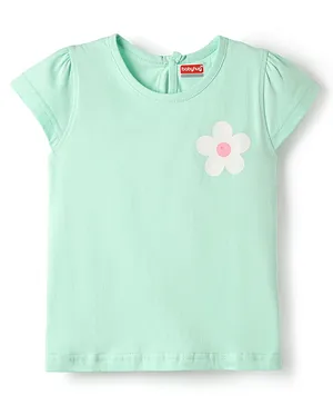 Babyhug
                              Cotton Knit Half Sleeves T-Shirt with
                              Floral Print - Sea Green