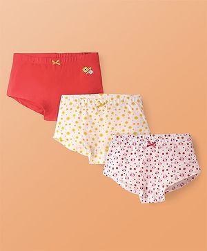 Pine Kids Cotton Knit Panties with Floral Print Pack of 3 - Color May Vary