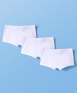 Pine Kids Cotton Elastane Knit Solid Colors Panties Pack of 3 (Color May Vary)