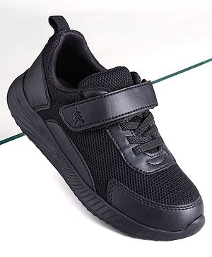 Pine Kids School Shoes with Velcro Closure - Black