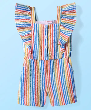 Babyhug
                              Cotton Knit Frill Sleeves Striped Jumpsuit
                              - Multicolor