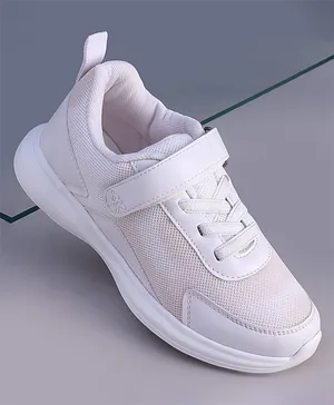 Pine Kids Velcro Closure Solid Color School
                      Shoes - White