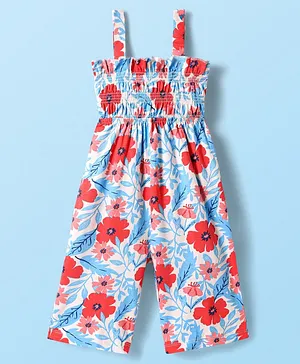 Babyhug
                              Cotton Knit Sleeveless Jumpsuits With
                              Floral Print - Red