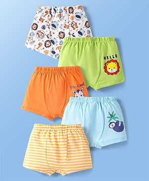 Doodle Poodle 100% Cotton Stripes & Animal Printed Trunks Pack Of 5 - Multi Colour