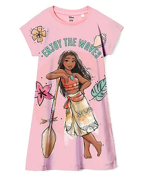 Wear Your Mind Disney Moana Featuring Half Sleeves Character Printed Dress - Pink