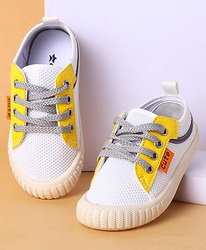 Cute Walk by Babyhug Lace Up Closure Casual Shoes with Colour Block Design - Yellow