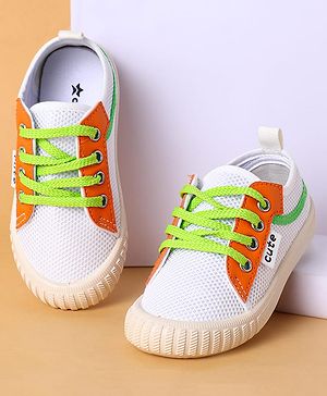 Cute Walk by Babyhug Lace Up Closure Casual Shoes with Colour Block Design - Orange