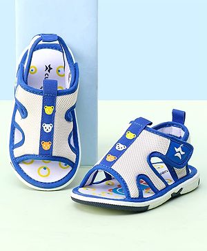 Cute Walk by Babyhug Animal Printed Sandals With Velcro Closure - Blue