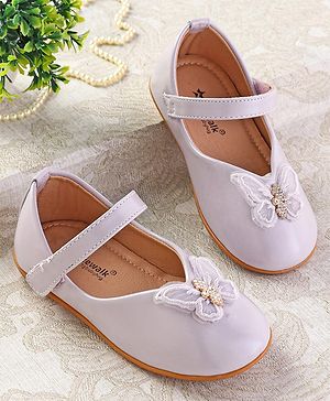 Cute Walk by Babyhug Ballerinas with Velcro Closure & Butterfly Applique - Purple