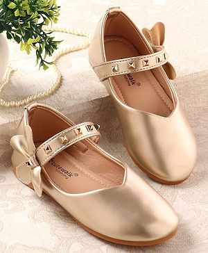 Cute Walk by Babyhug Ballerina with Velcro Closure & Applique - Golden