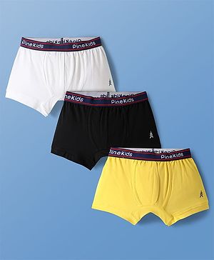 Pine Kids Cotton Elastane Knit Trunks Pack Of 3 (Colour May Vary)