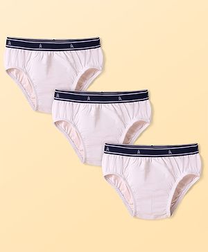 Pine Kids Cotton Elastane Knit Solid Color Briefs Pack of 3 (Color May Vary)