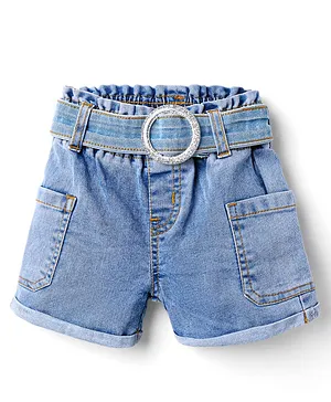 Babyhug
                              Denim Mid Thigh Washed Shorts With Stretch
                              - Blue