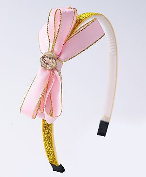Babyhug Hairband with Bow Applique Free Size - Peach