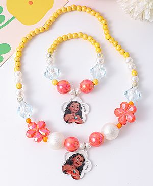 Babyhug Jewellery Set with Disney Princess Pendant Free Size - Multicolor