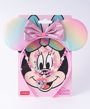 Babyhug Disney Hair Accessories Combo Set With Minnie Mouse - Pink
