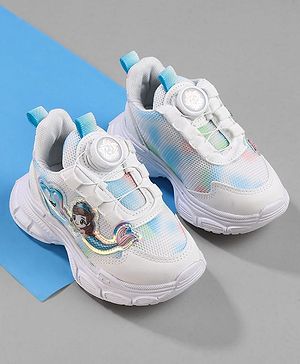 Cute Walk by Babyhug Slip On Sports Shoes with Mermaid Applique - White