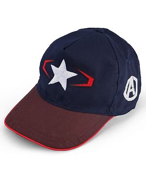Pine Kids Marvel Cotton Woven Summer Cap With Avengers Graphics Navy Blue - Diameter 15 cm