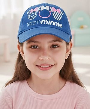 Pine Kids Disney 100% Cotton Woven Summer Cap With Minnie Mouse Family Graphics Blue - Diameter 50 cm